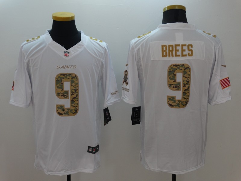 Men's New Orleans Saints #9 Drew Brees White Jersey